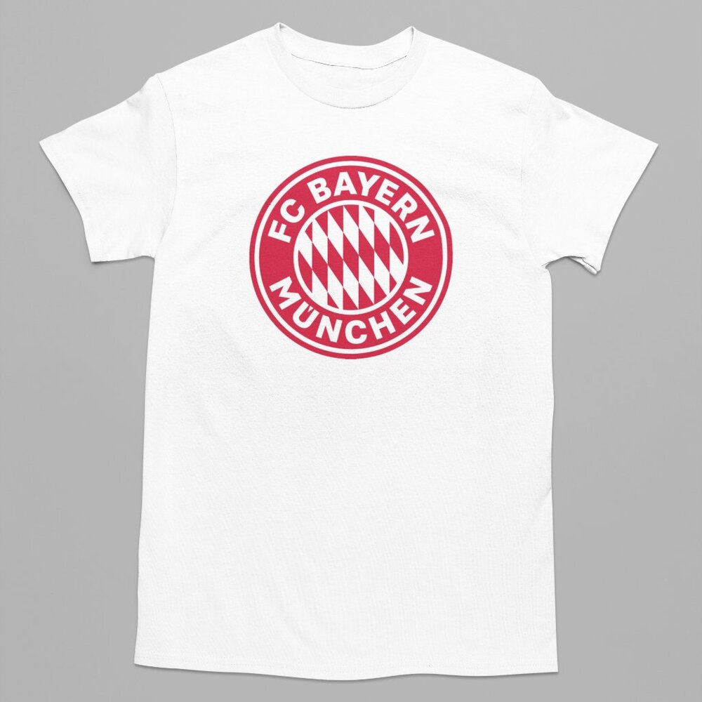 NEW Bayern Munich Team Color Pop Big Logo T-Shirt WHITE